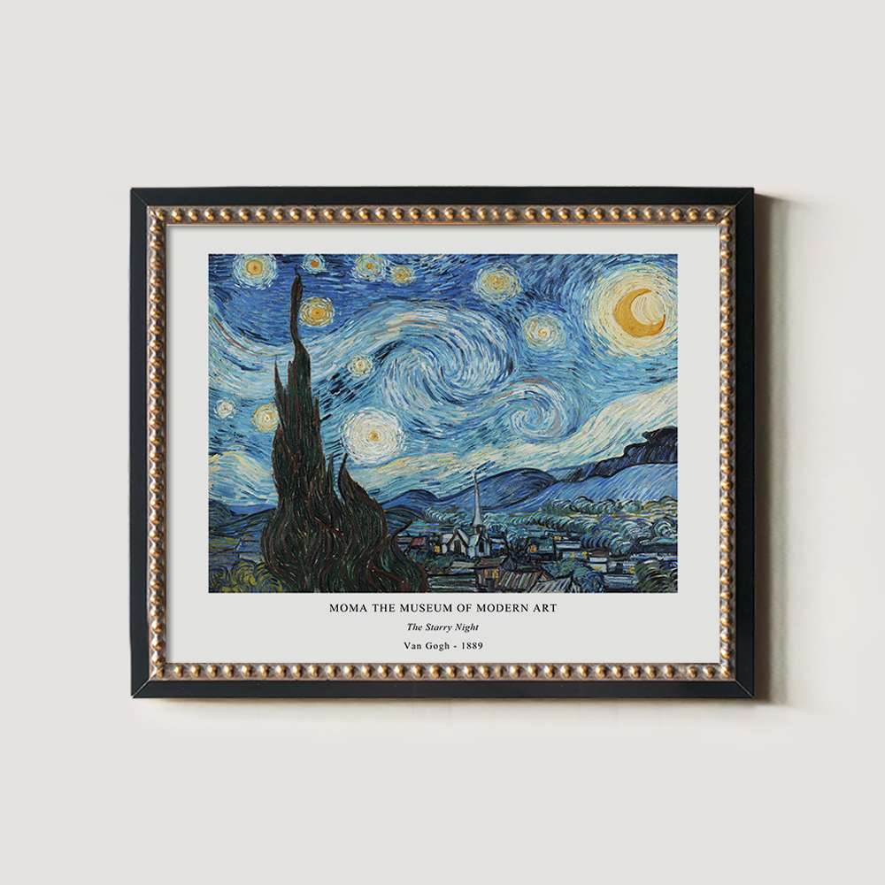 Swirling Starry Nocturne Post-Impressionist Reverie