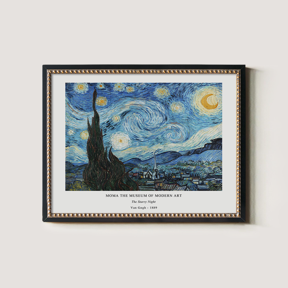 Swirling Starry Nocturne Post-Impressionist Reverie