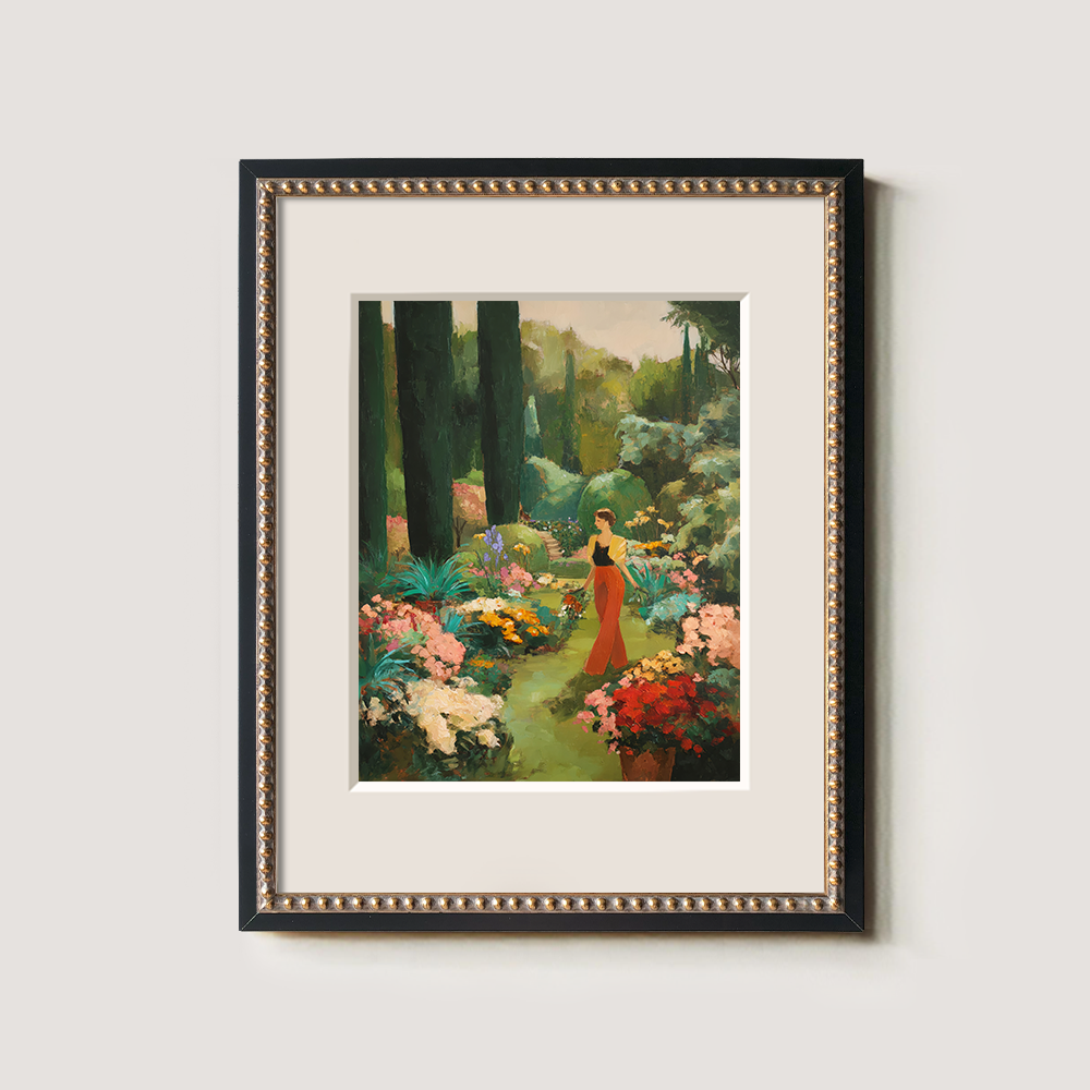 Dreamy Cypress Garden Wander Watercolor Idyll