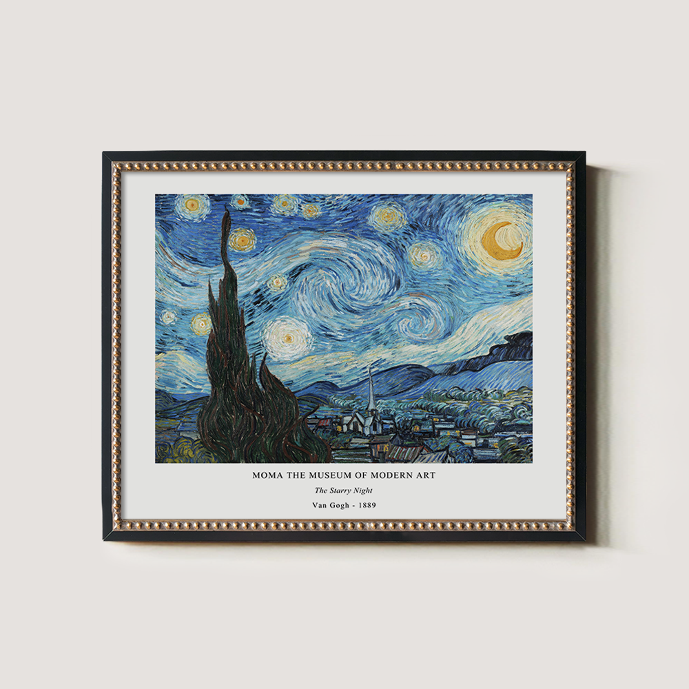 Swirling Starry Nocturne Post-Impressionist Reverie