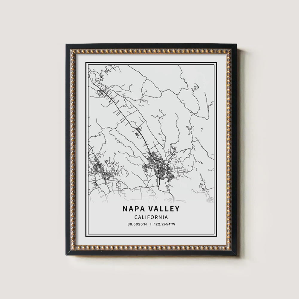 Minimalist Napa Valley Map Line Art Print