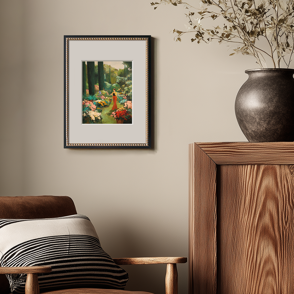 Dreamy Cypress Garden Wander Watercolor Idyll