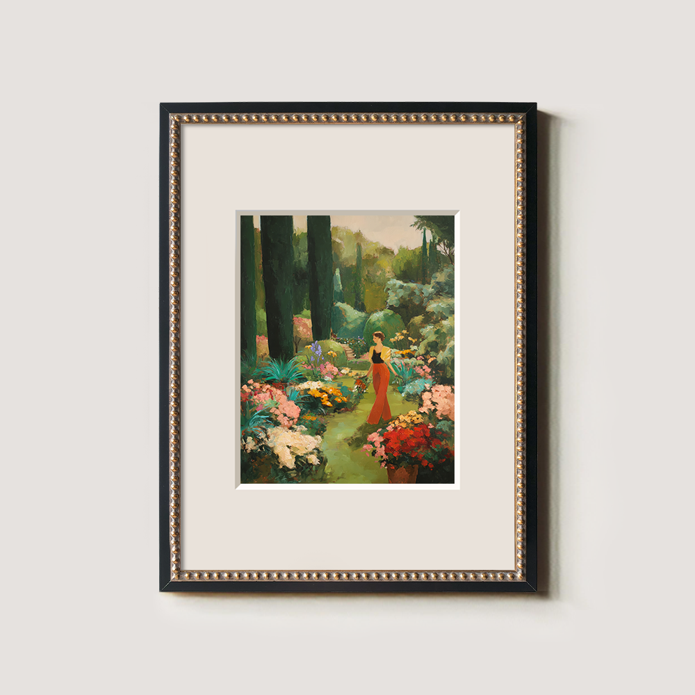 Dreamy Cypress Garden Wander Watercolor Idyll