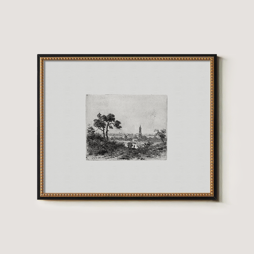 Hazy Towered Horizon Etching Vista