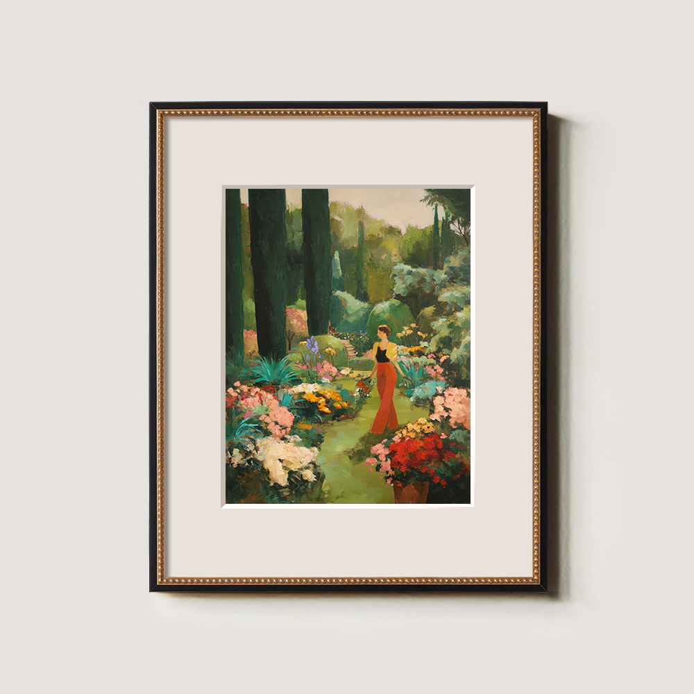 Dreamy Cypress Garden Wander Watercolor Idyll