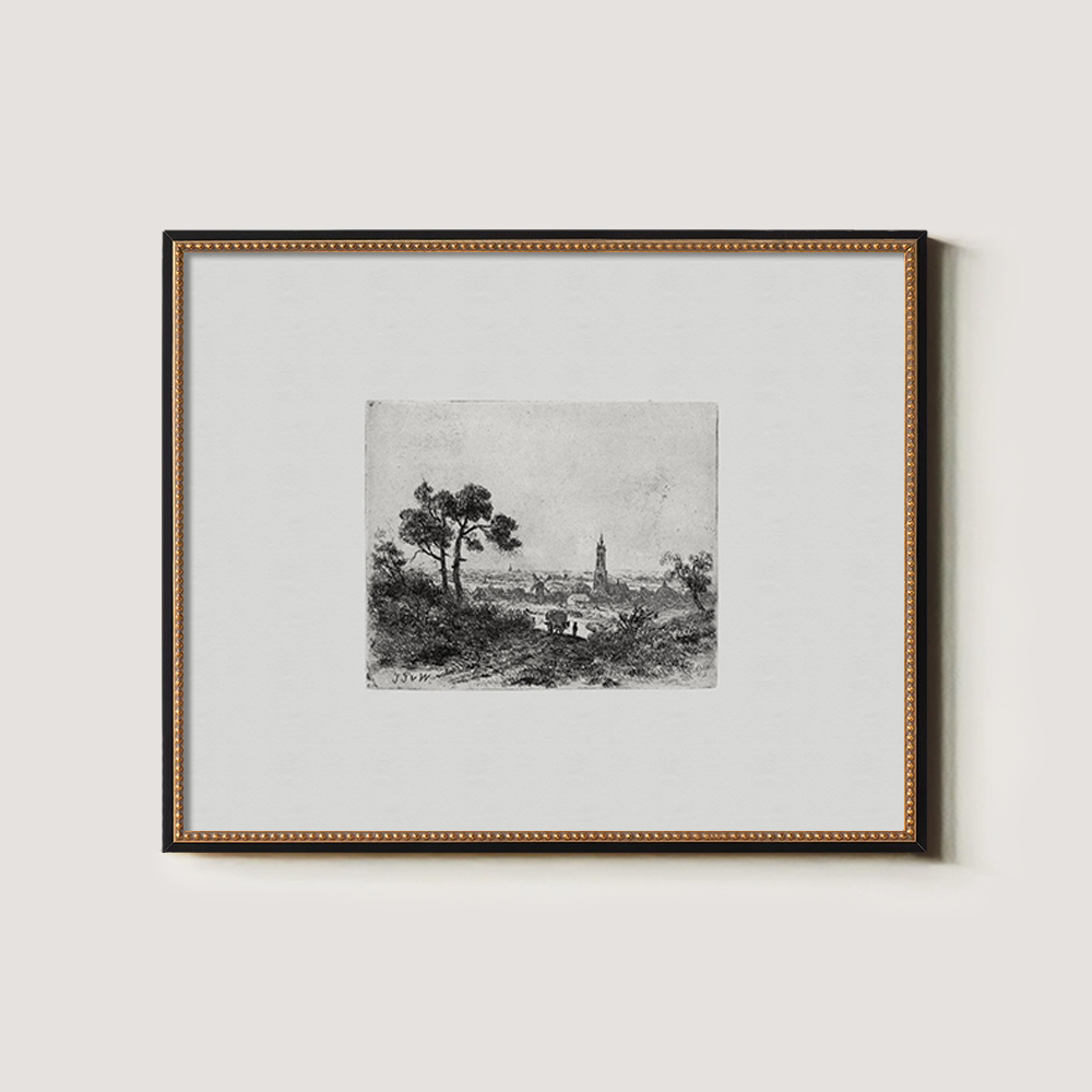 Hazy Towered Horizon Etching Vista