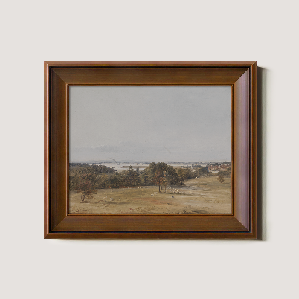 Pastoral Landscape With Sheep And River