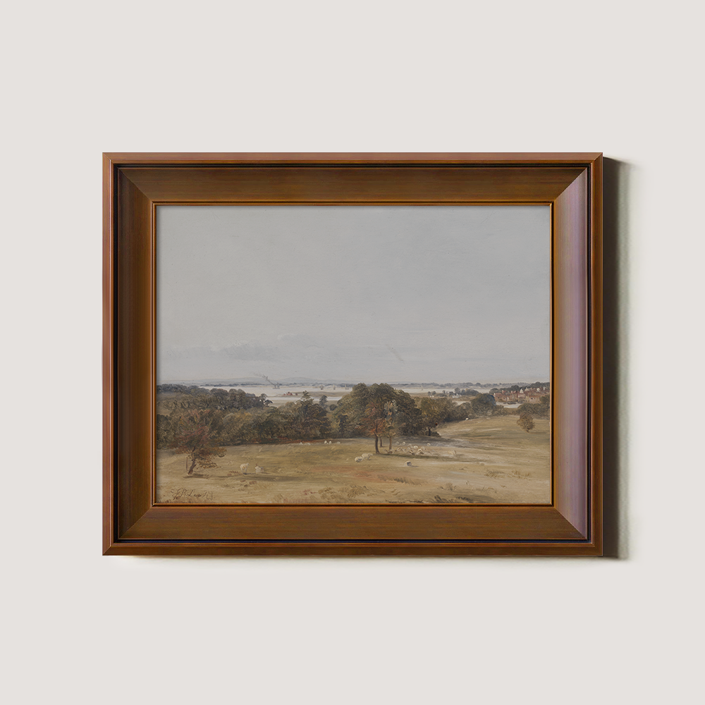 Pastoral Landscape With Sheep And River