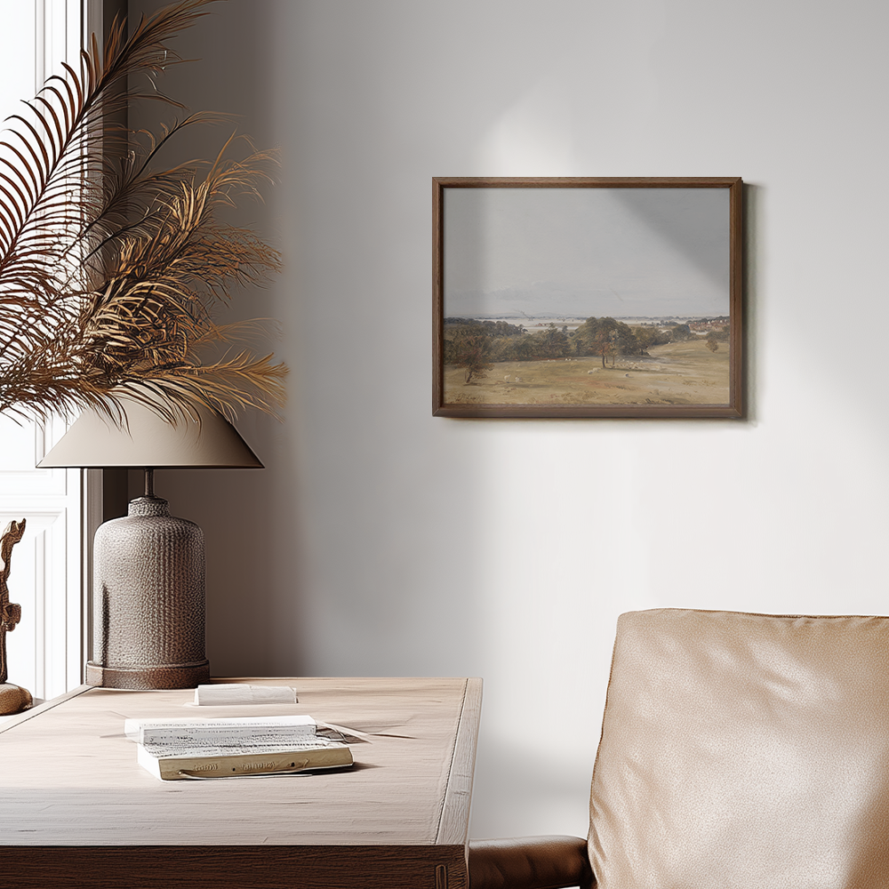 Pastoral Landscape With Sheep And River