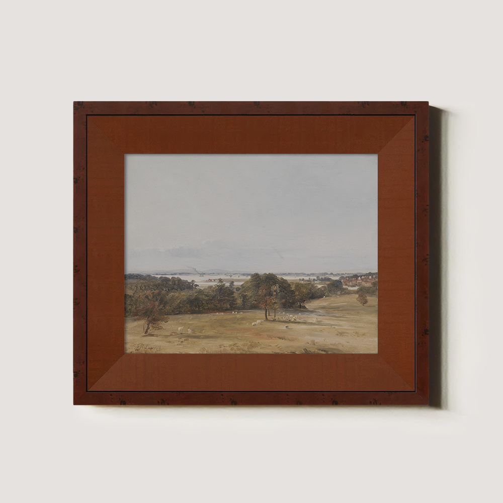 Pastoral Landscape With Sheep And River