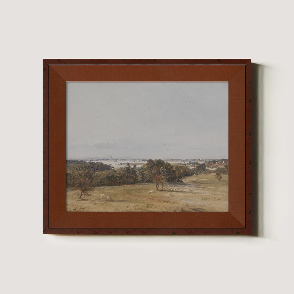 Pastoral Landscape With Sheep And River