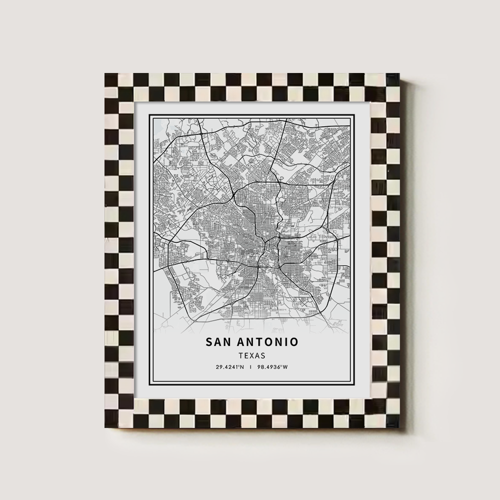 Minimalist San Antonio City Map Line Art Print