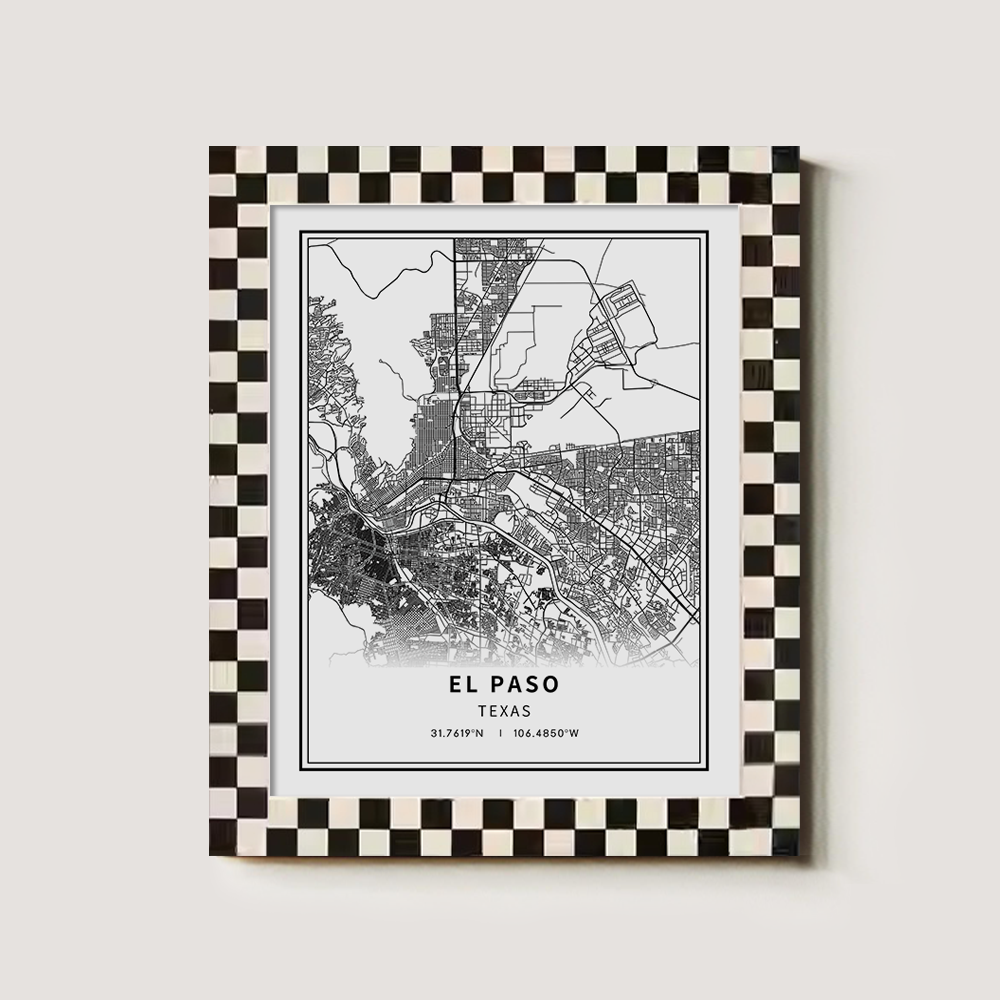 Minimalist El Paso City Map Line Art Print