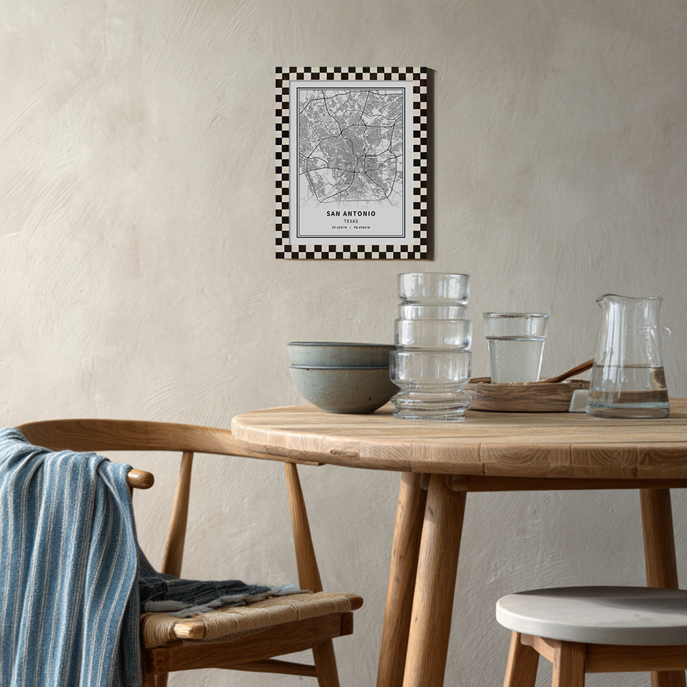 Minimalist San Antonio City Map Line Art Print