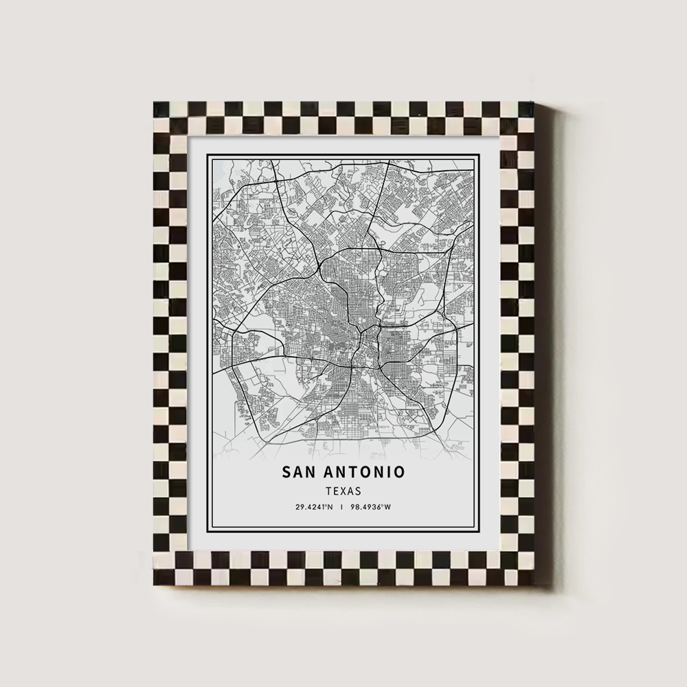 Minimalist San Antonio City Map Line Art Print