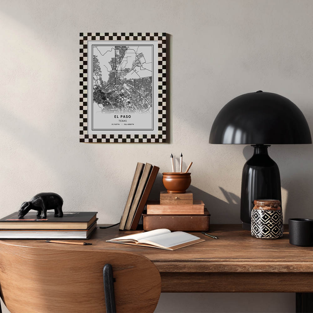 Minimalist El Paso City Map Line Art Print