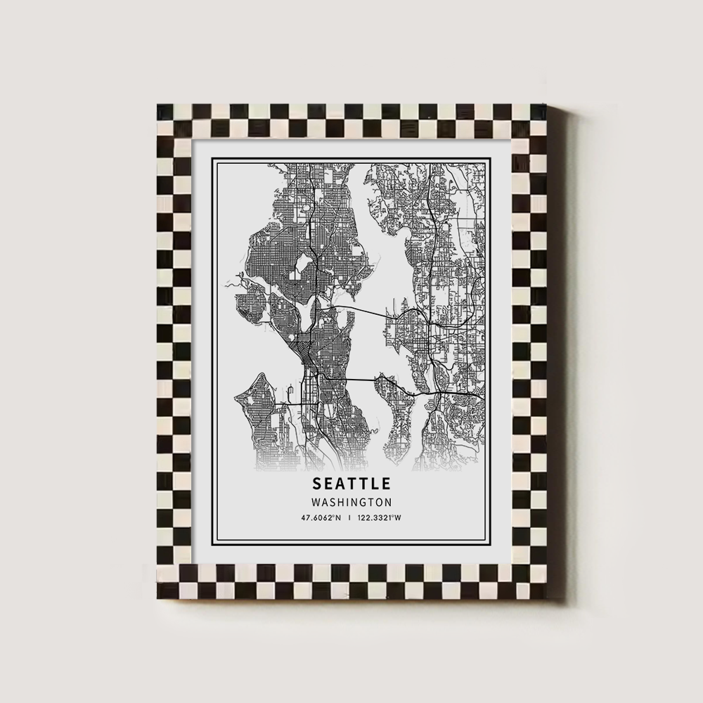 Minimalist Seattle City Map Line Art Print