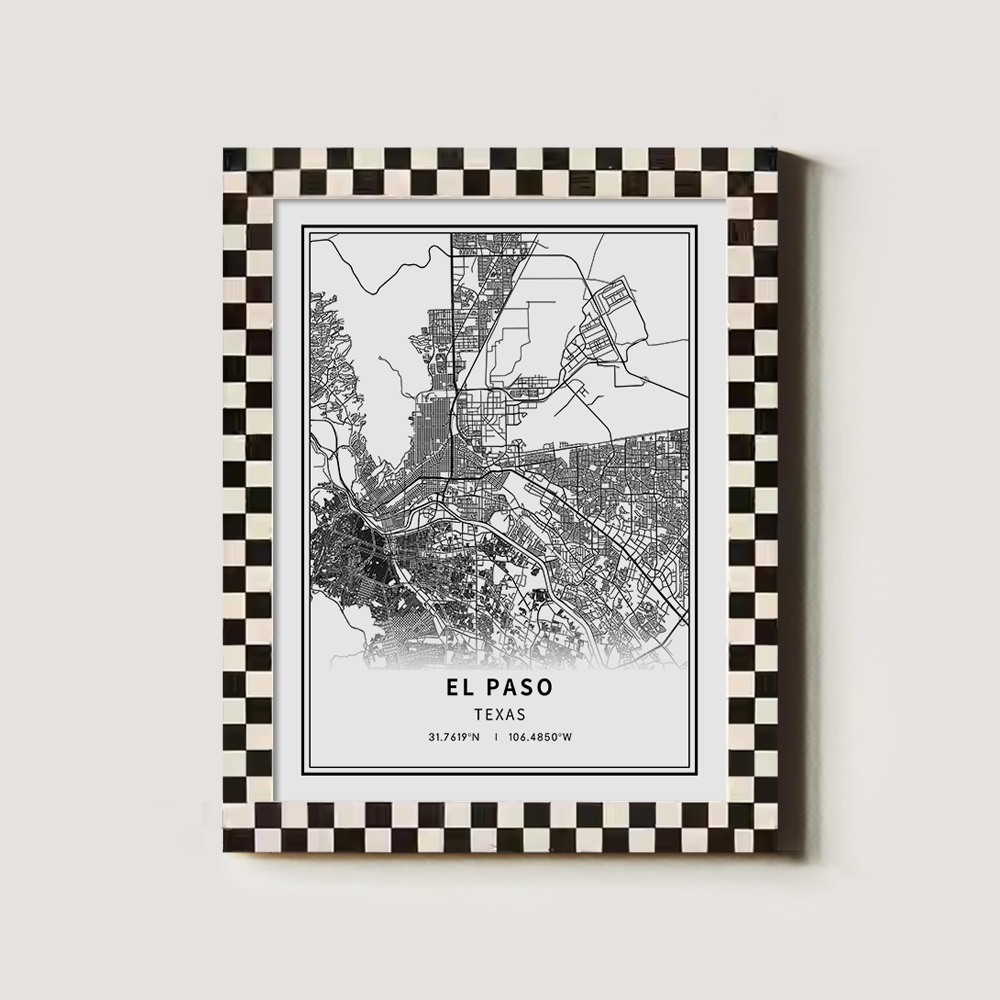 Minimalist El Paso City Map Line Art Print