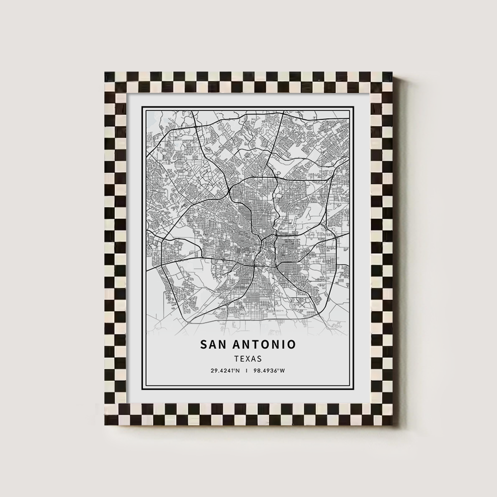 Minimalist San Antonio City Map Line Art Print