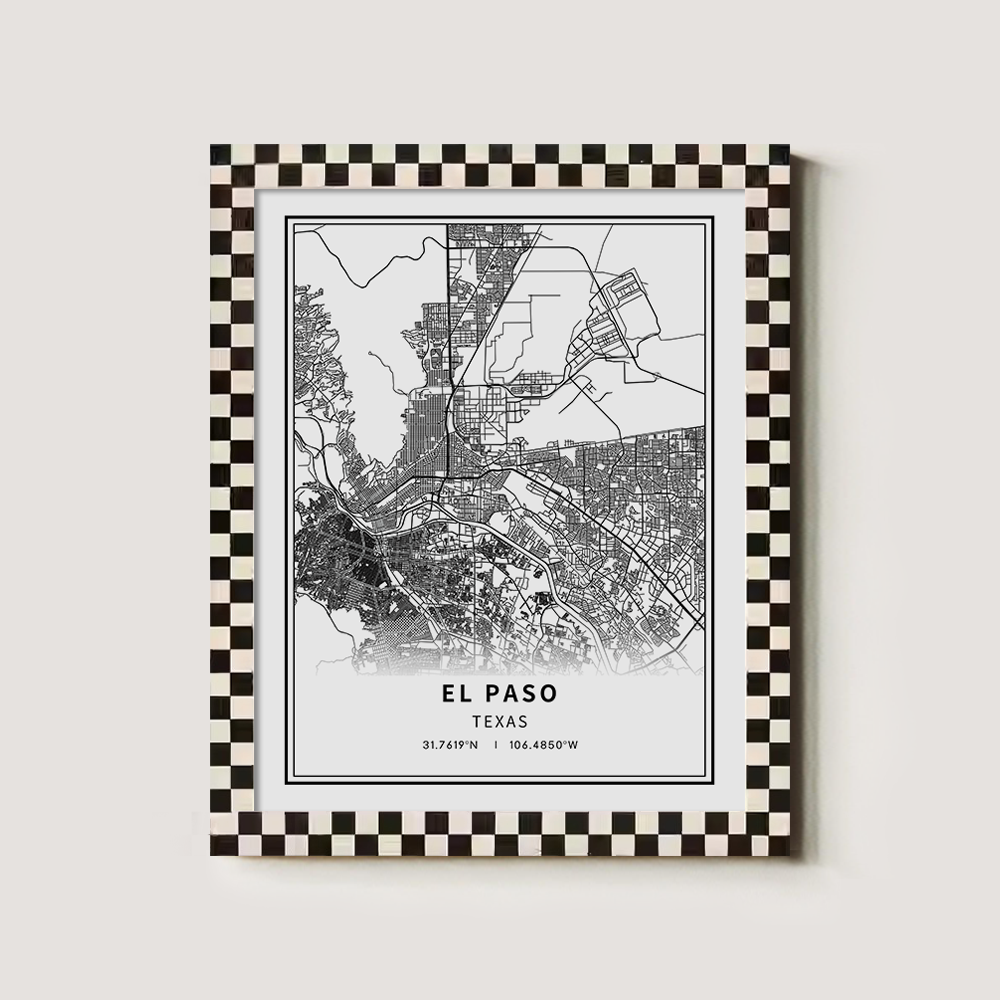 Minimalist El Paso City Map Line Art Print