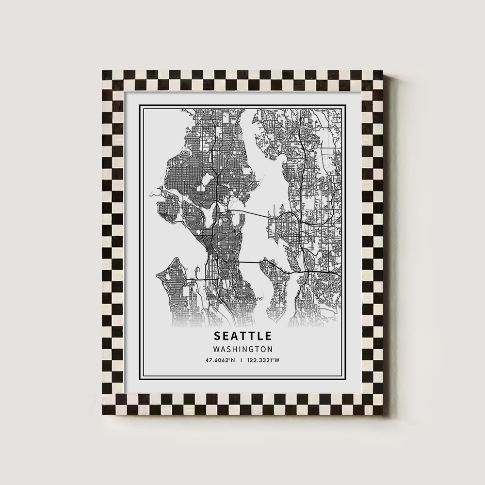 Minimalist Seattle City Map Line Art Print