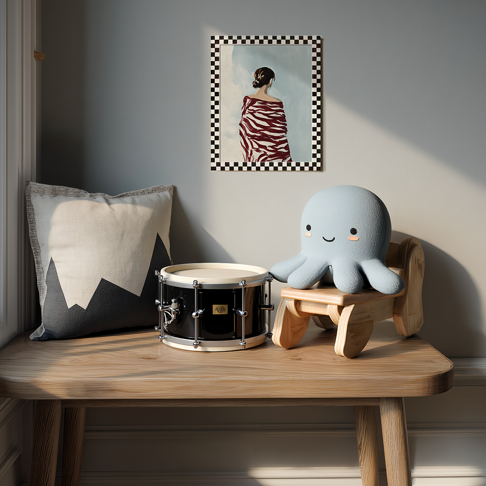 Figure in Red Zebra-Stripe Shawl, Back View