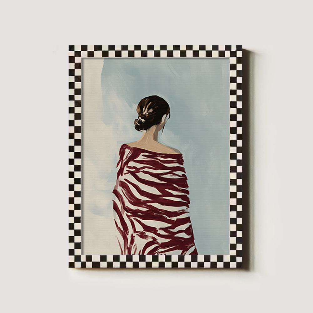 Figure in Red Zebra-Stripe Shawl, Back View