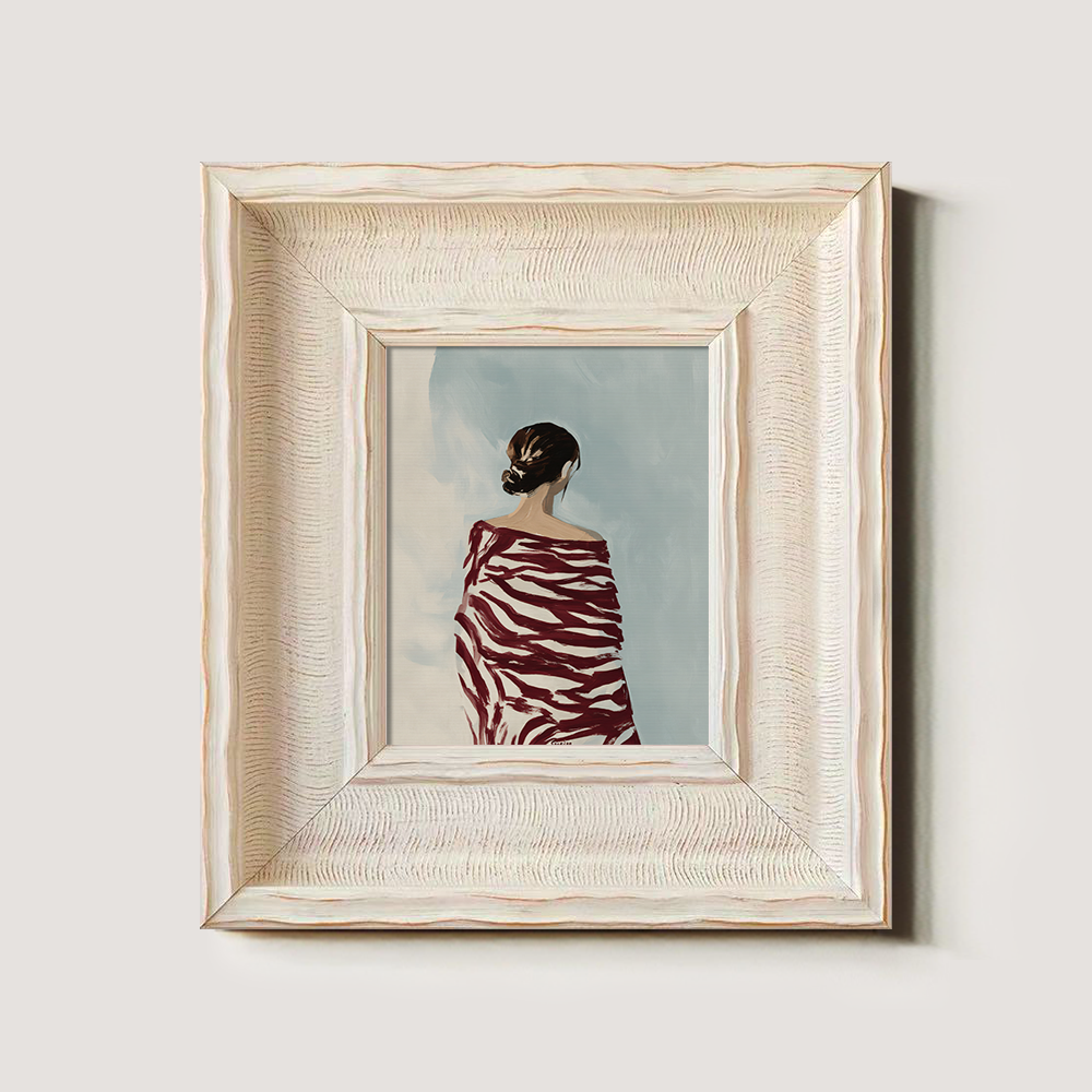 Figure in Red Zebra-Stripe Shawl, Back View