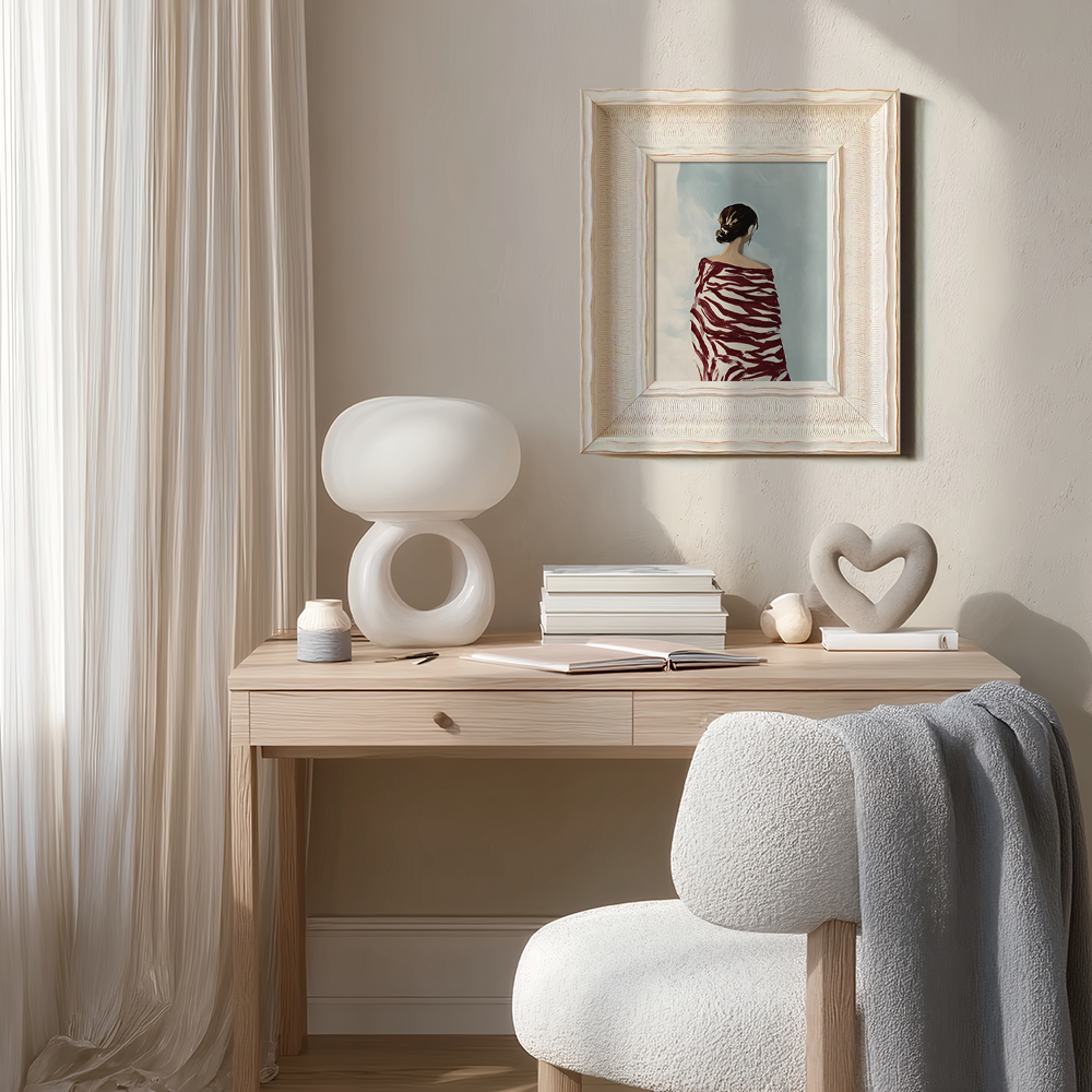 Figure in Red Zebra-Stripe Shawl, Back View