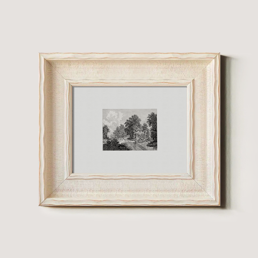 Misty Woodland Glade Etching Reverie