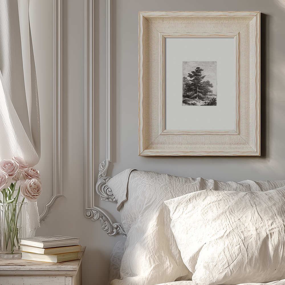 Solitary Pine Sentinel Etching Reverie