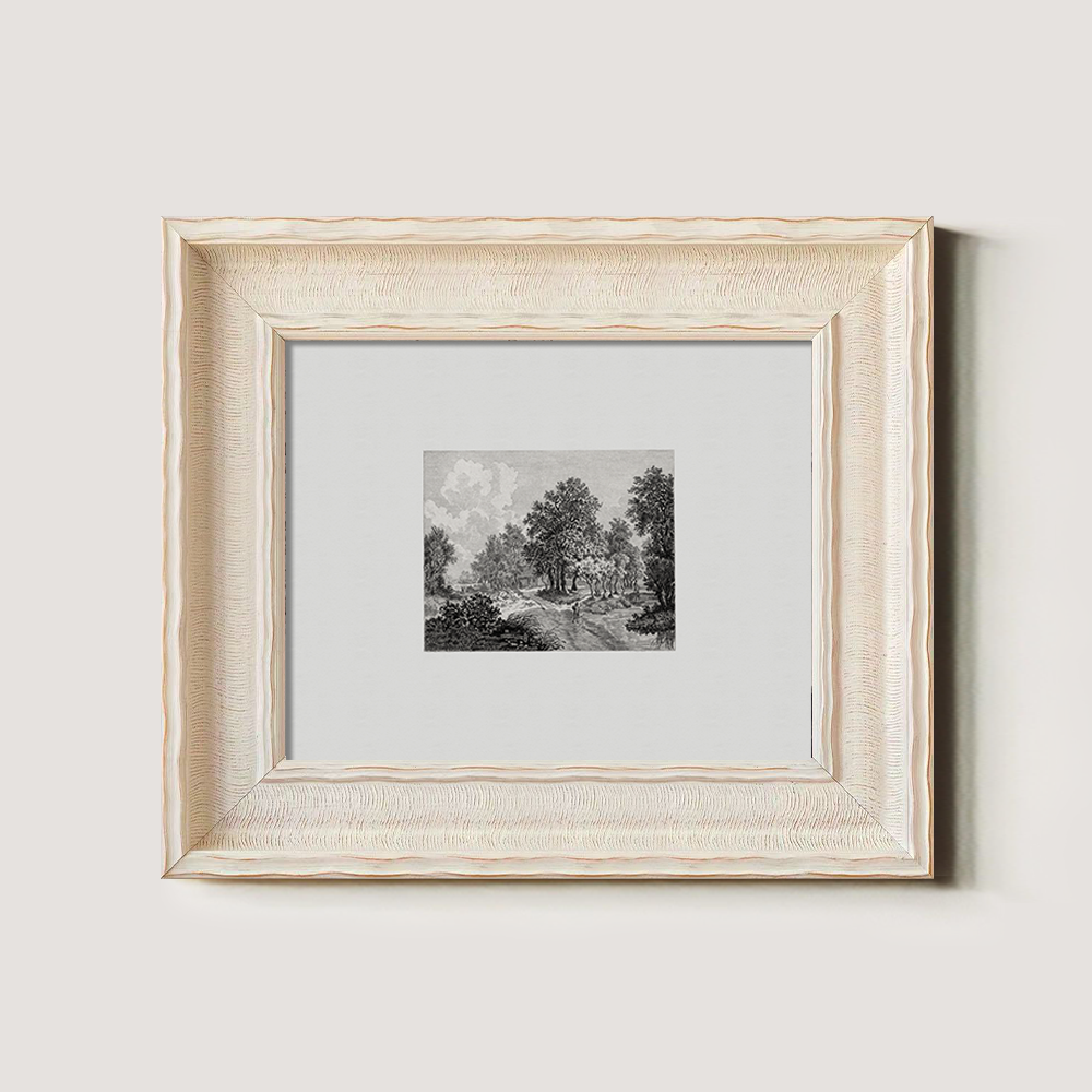 Misty Woodland Glade Etching Reverie