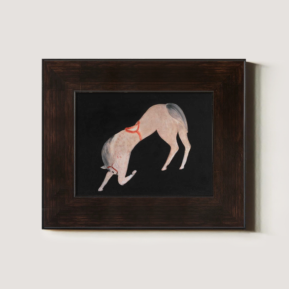 Rearing Foal Scarlet Adorn Watercolor Prance