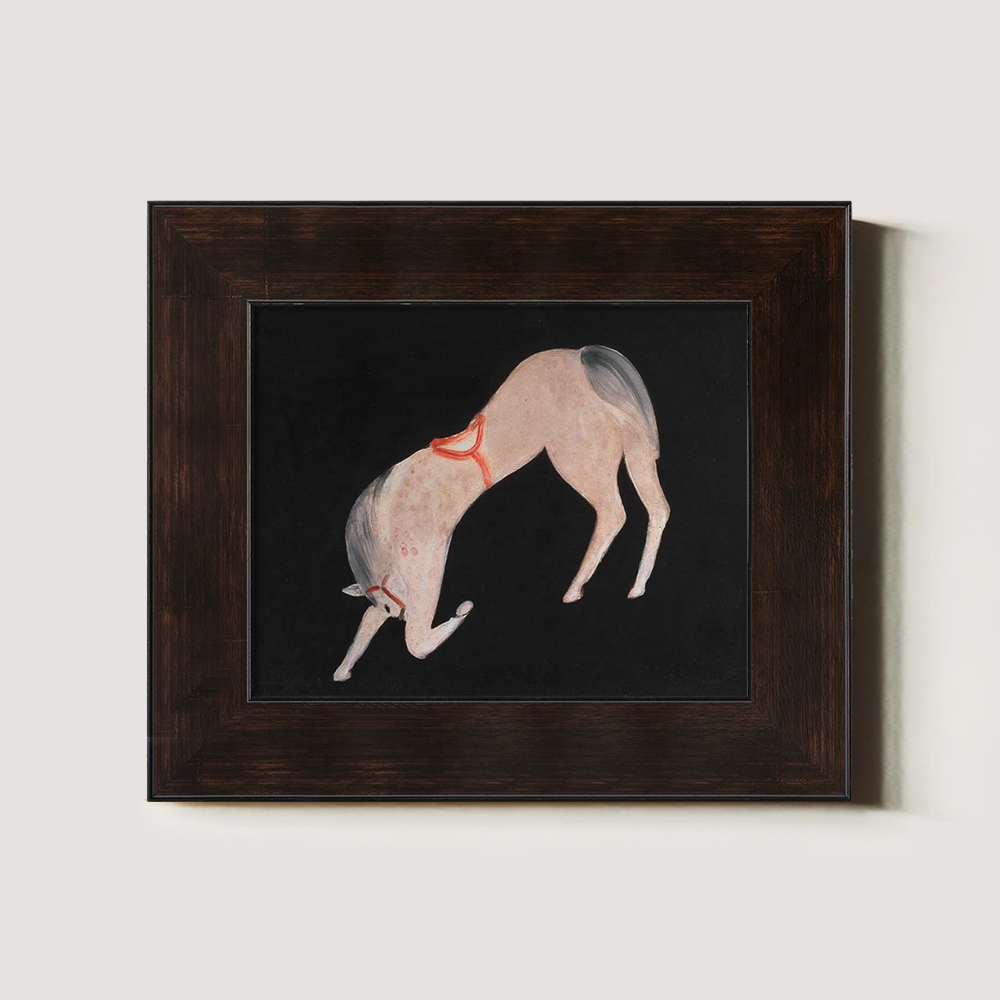 Rearing Foal Scarlet Adorn Watercolor Prance