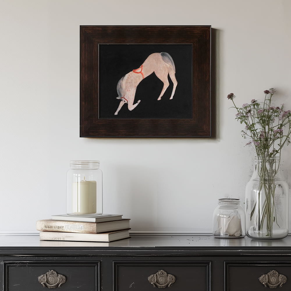 Rearing Foal Scarlet Adorn Watercolor Prance