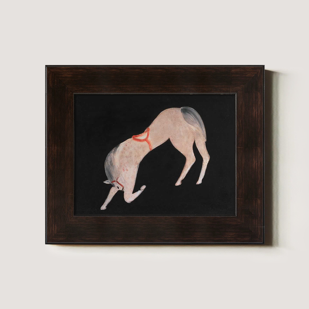 Rearing Foal Scarlet Adorn Watercolor Prance