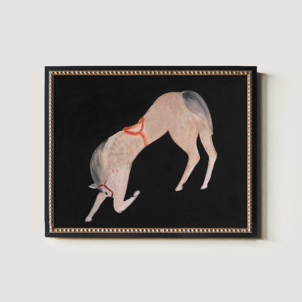 Rearing Foal Scarlet Adorn Watercolor Prance