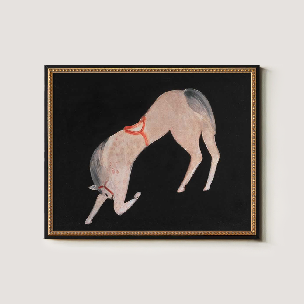 Rearing Foal Scarlet Adorn Watercolor Prance