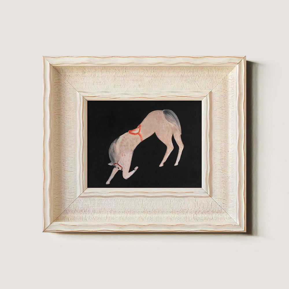 Rearing Foal Scarlet Adorn Watercolor Prance