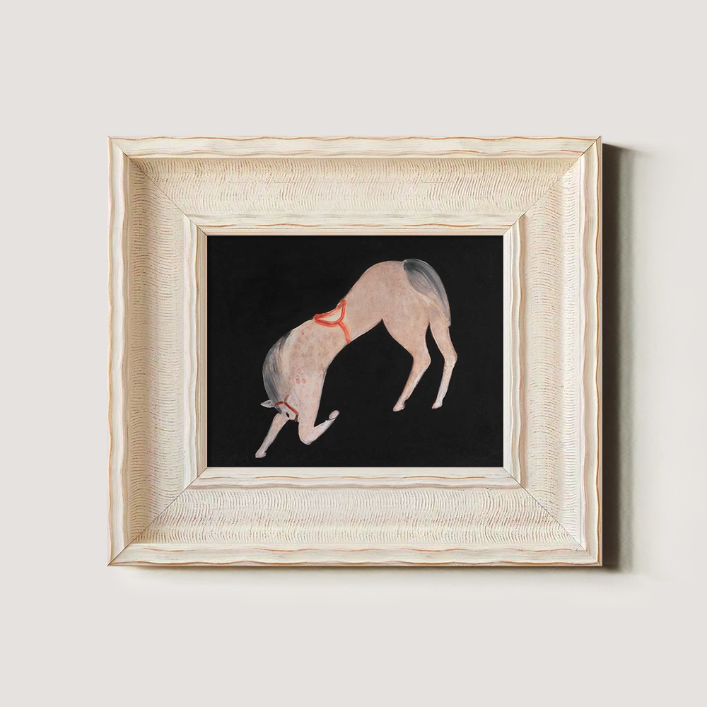 Rearing Foal Scarlet Adorn Watercolor Prance
