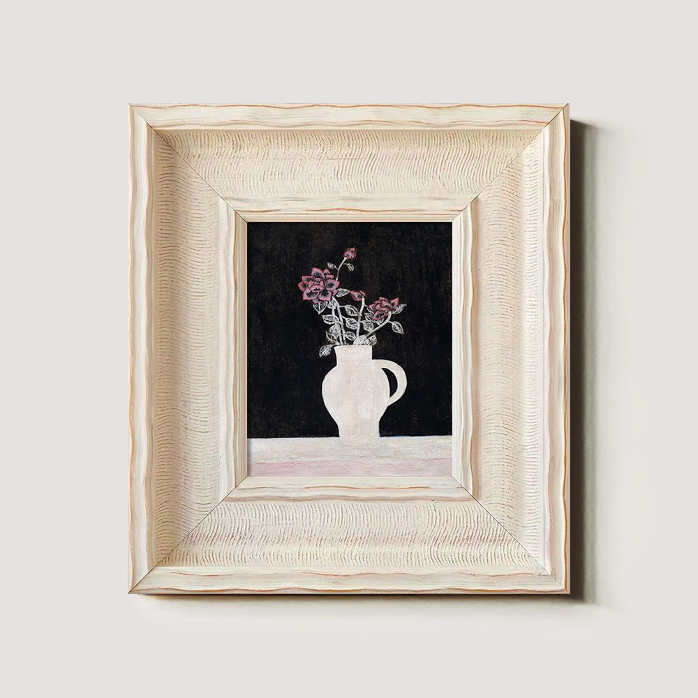 Midnight Rose Jug Watercolor Nocturne