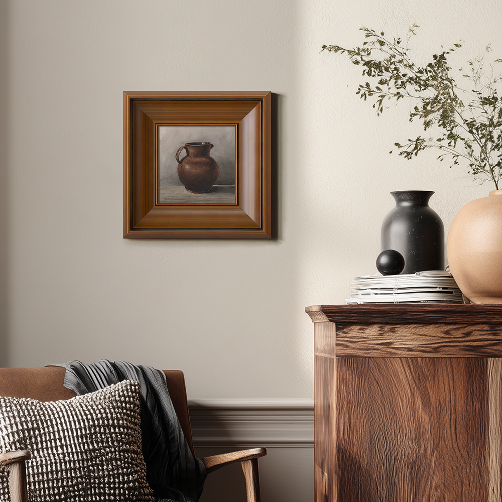 Rustic Brown Jug On Table