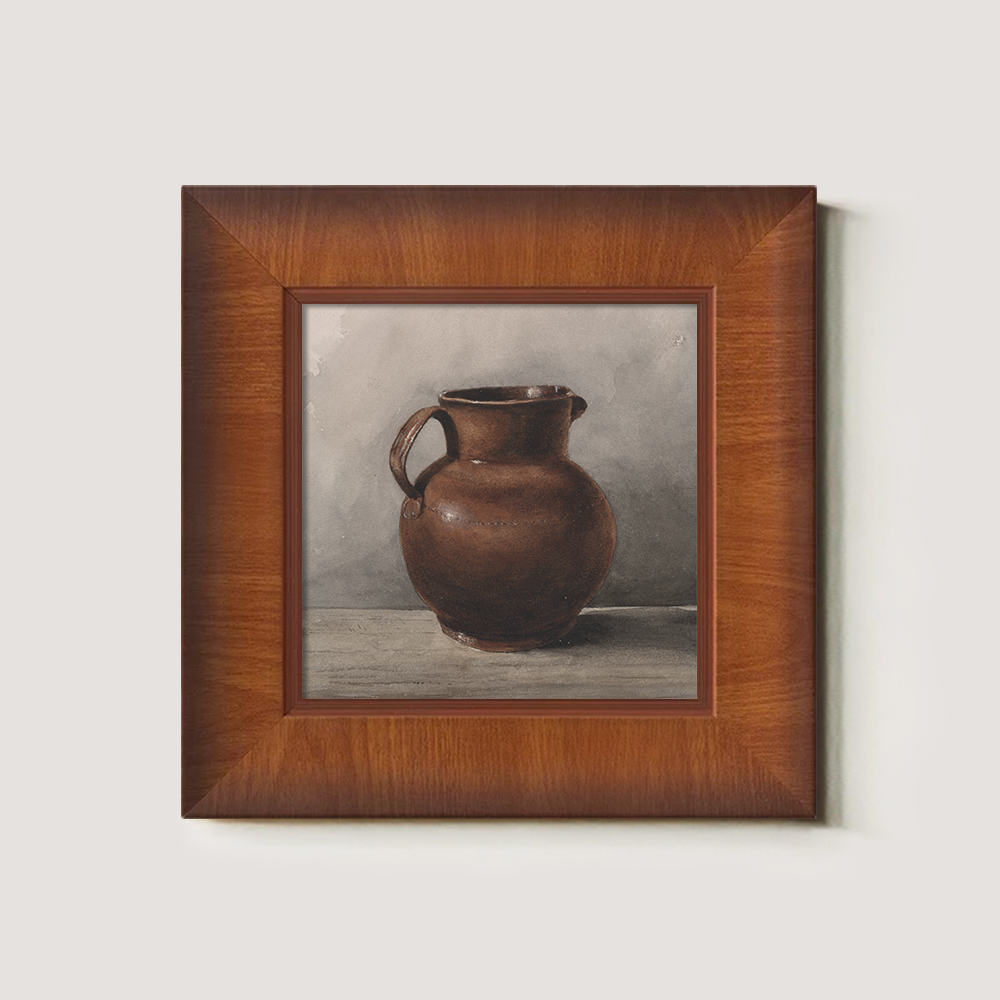 Rustic Brown Jug On Table