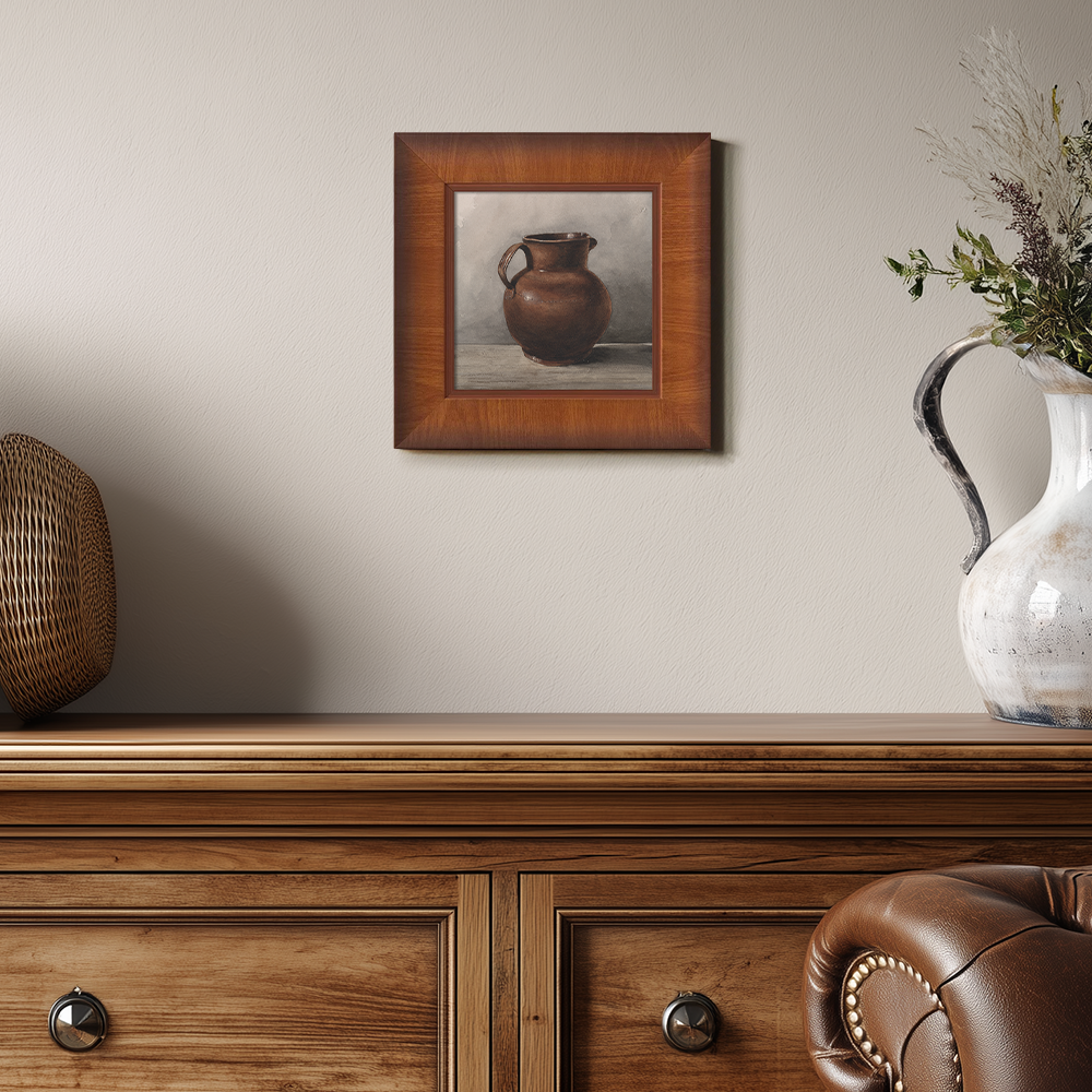 Rustic Brown Jug On Table