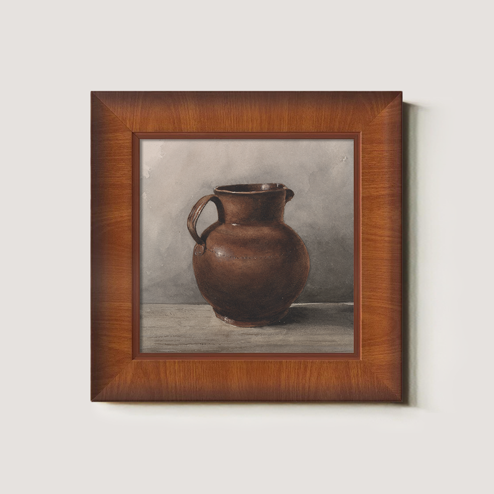 Rustic Brown Jug On Table