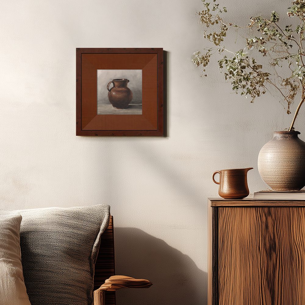 Rustic Brown Jug On Table