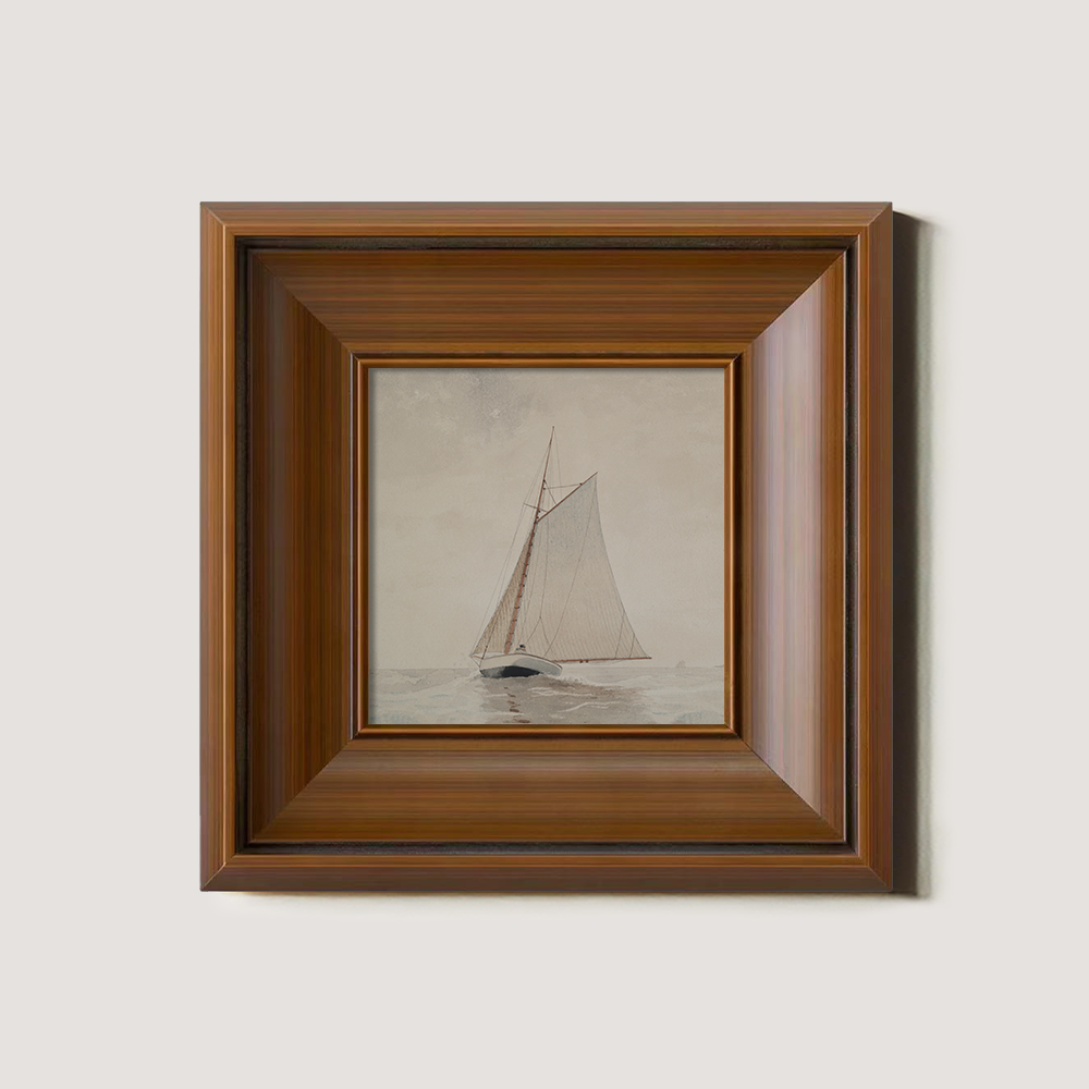 Sailboat On A Calm, Foggy Sea