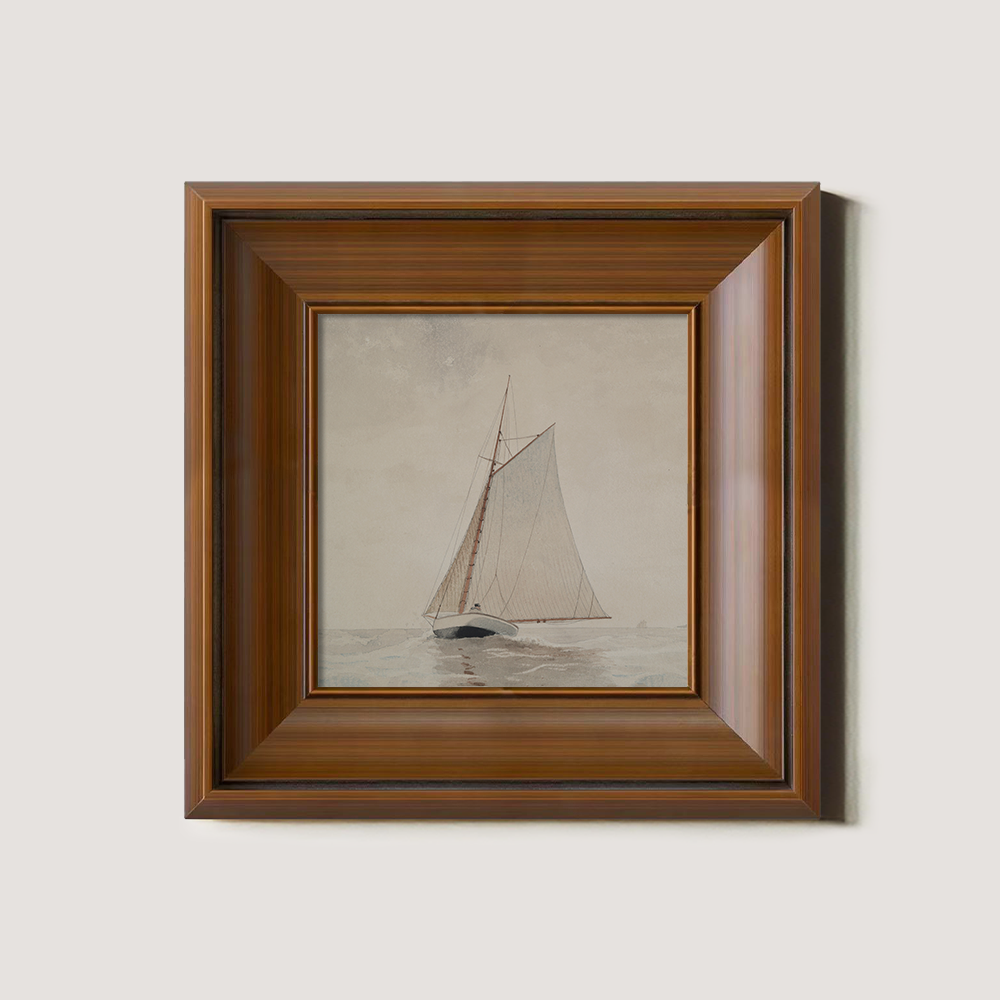 Sailboat On A Calm, Foggy Sea