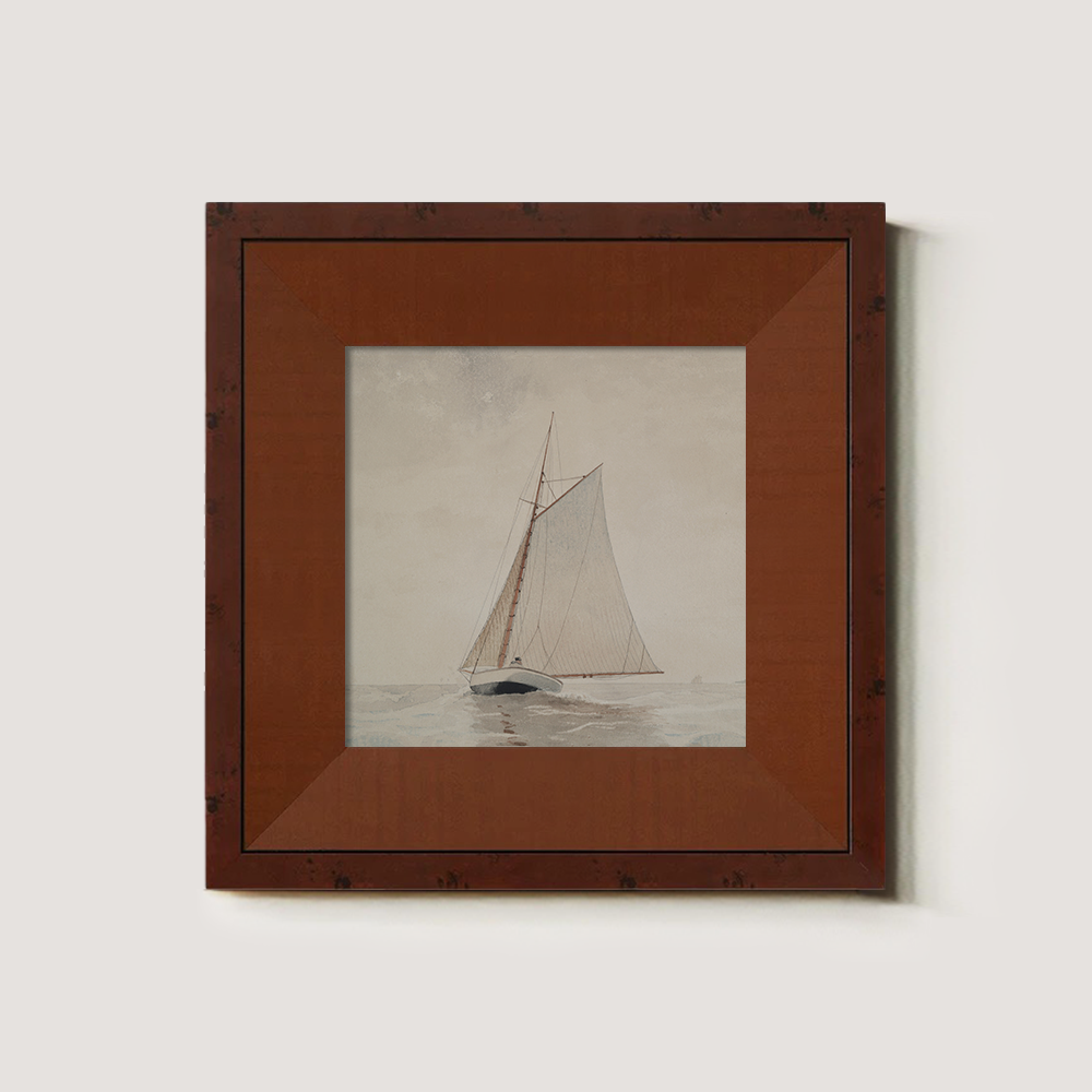 Sailboat On A Calm, Foggy Sea