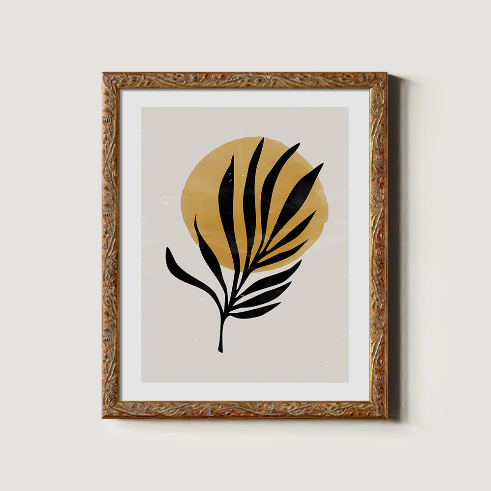 Abstract Sunlit Fronds Minimalist Silhouette